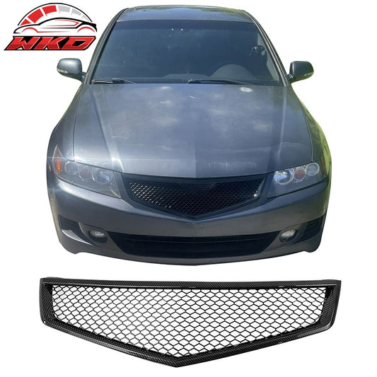 Wholesale 06-08 Acura TSX Honeycomb Style Front Upper Grille Carbon Fiber Print ABS - Wikond Auto