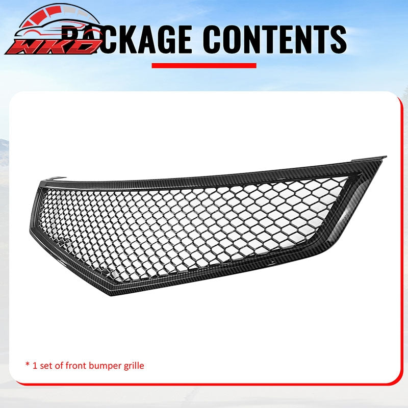 Wholesale 06-08 Acura TSX Honeycomb Style Front Upper Grille Carbon Fiber Print ABS - Wikond Auto