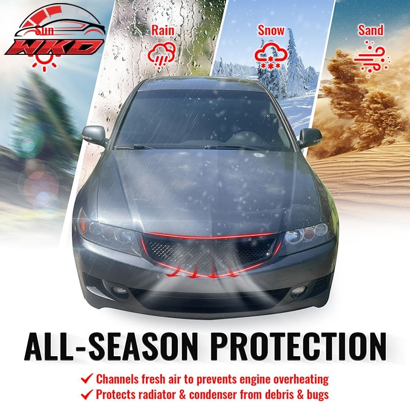 Wholesale 06-08 Acura TSX Honeycomb Style Front Upper Grille Carbon Fiber Print ABS - Wikond Auto