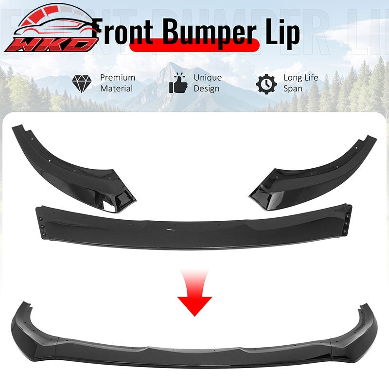 Wholesale For 17-26 Alfa Romeo Giulia FR Style 3PC Front Bumper Lip Spoiler Gloss Black PP - Wikond Auto