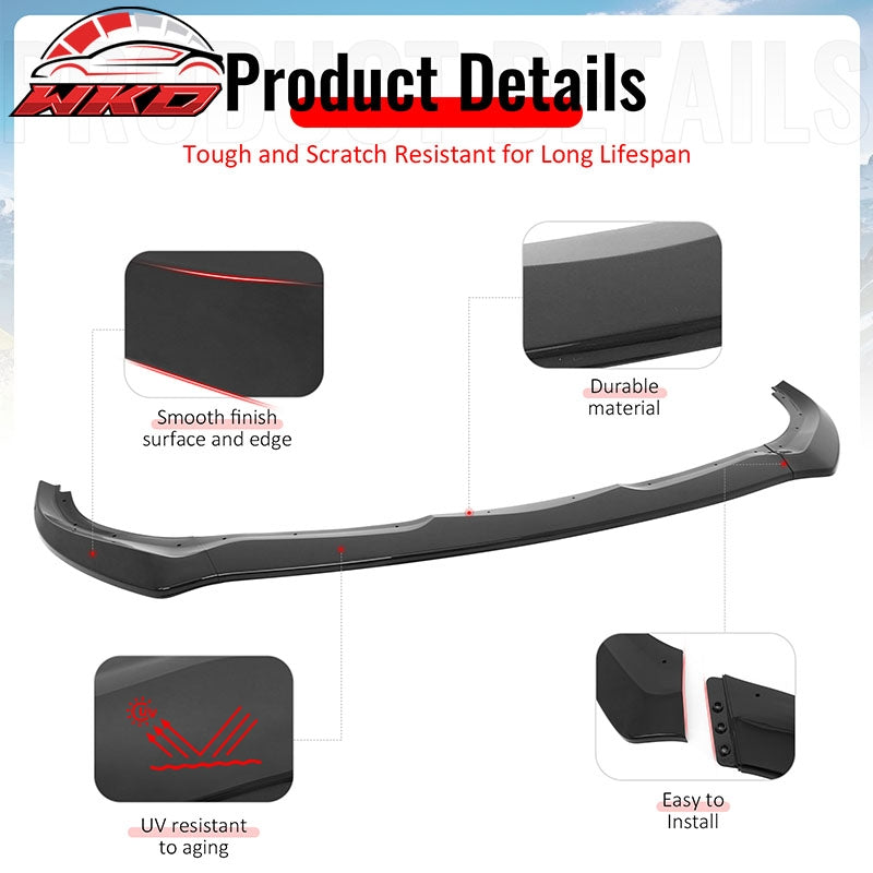 Wholesale For 17-26 Alfa Romeo Giulia FR Style 3PC Front Bumper Lip Spoiler Gloss Black PP - Wikond Auto