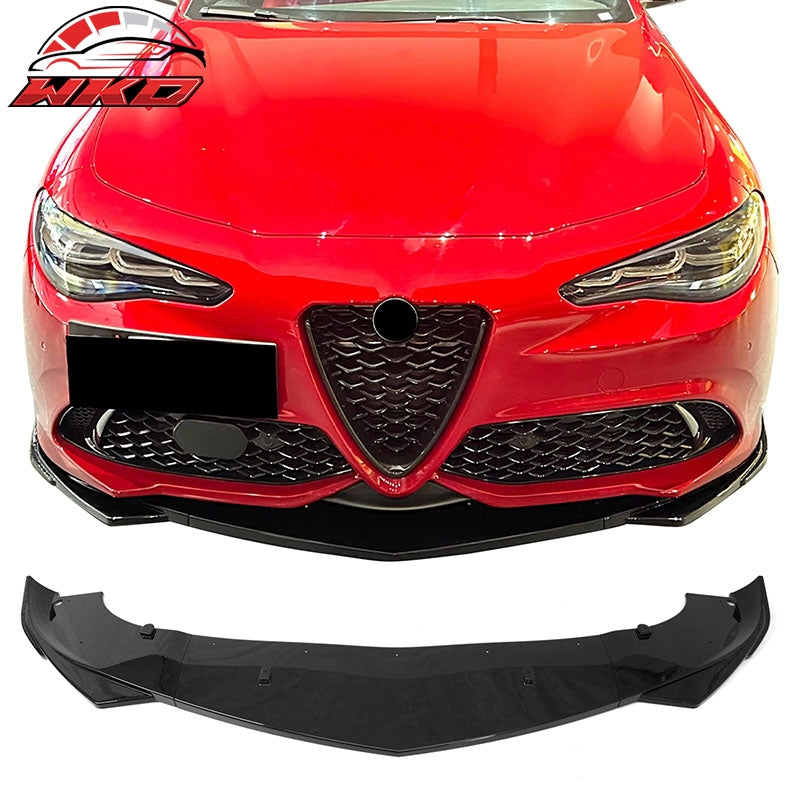 Wholesale 17-26 Alfa Romeo Giulia Sport Line IKON Front Bumper Lip 3PCS Gloss Black
