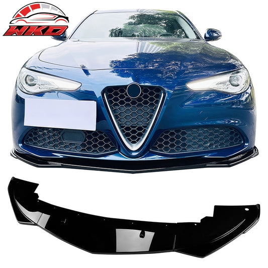 Wholesale 17-21 Alfa Romeo Giulia Standard Bumper IKON Front Lip 3PCS Gloss Black ABS - Wikond Auto