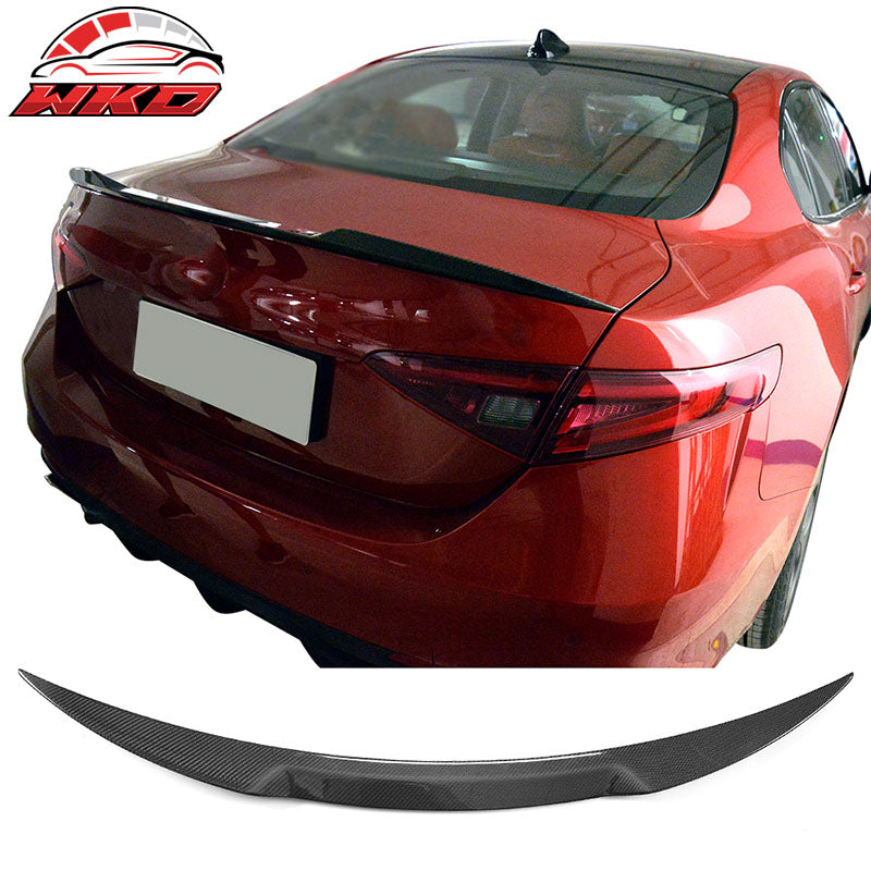 Fits 15-18 Alfa Romeo Giulia OE Style Rear Trunk Spoiler Wing Matte Carbon Fiber