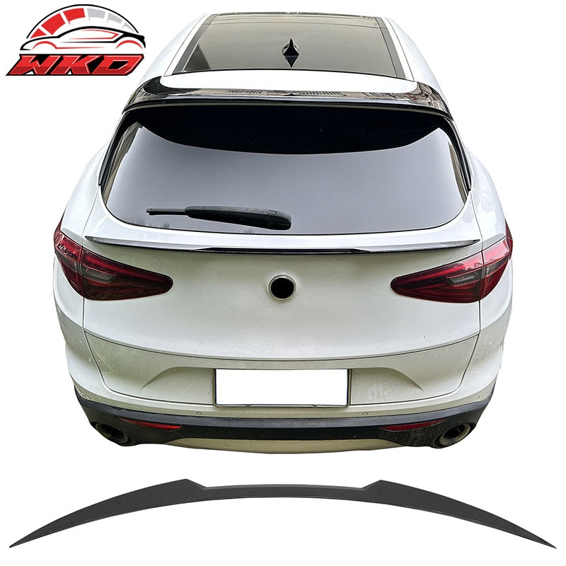 Wholesale 17-26 Alfa Romeo Stelvio V Style Trunk Middle Spoiler Wing Gloss Black ABS