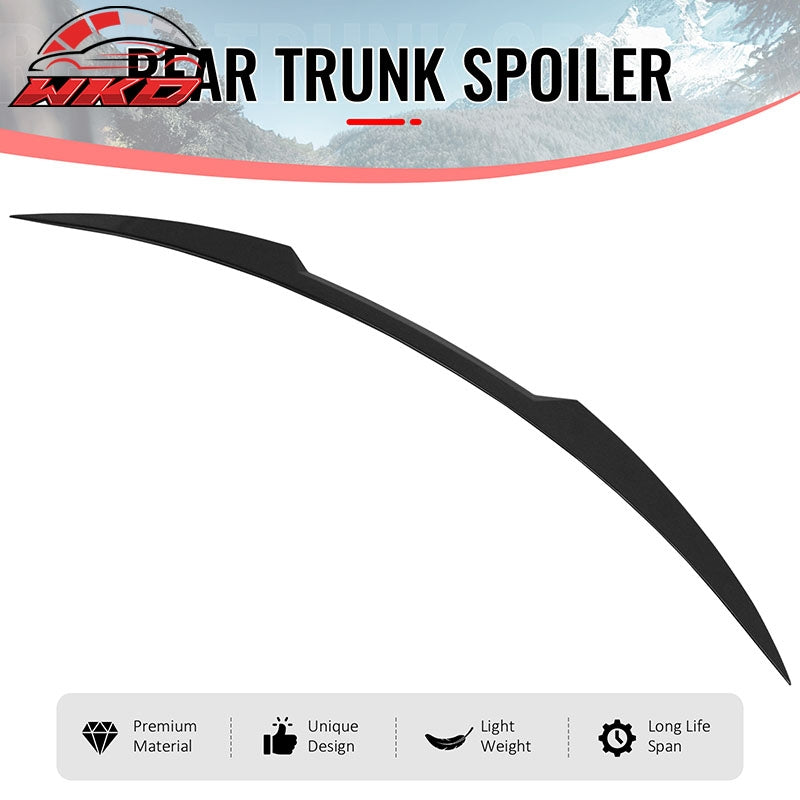 Fits 17-26 Alfa Romeo Stelvio V Style Trunk Middle Spoiler Wing Gloss Black ABS