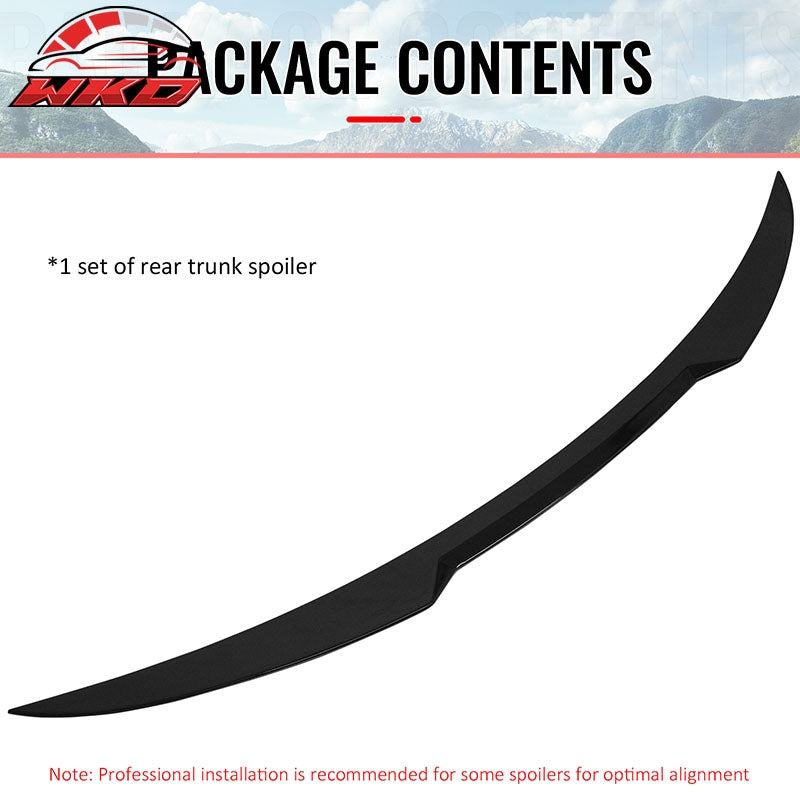 Fits 17-26 Alfa Romeo Stelvio V Style Trunk Middle Spoiler Wing Gloss Black ABS
