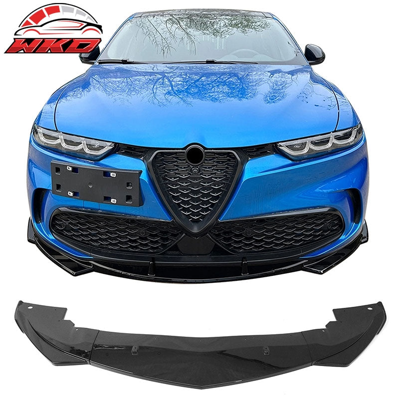 Wholesale 23-26 Alfa Romeo Tonale Gloss Black 3PCS Front Bumper Lip ABS - IKON Style - Wikond Auto