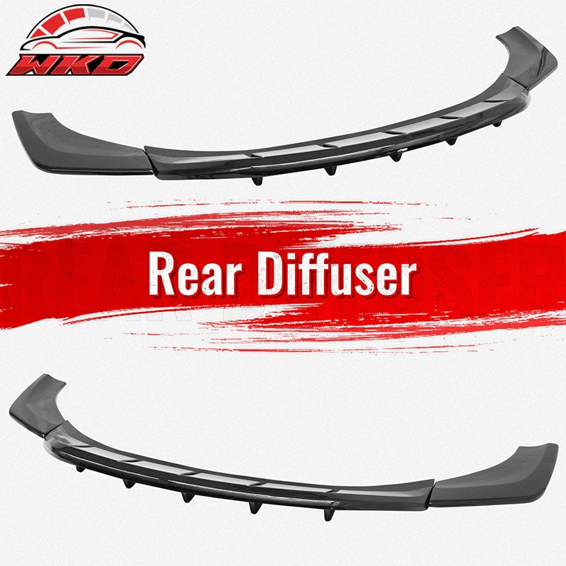 Fits 23-26 Alfa Romeo Tonale IKON Style Rear Bumper Diffuser 3PC Gloss Black ABS