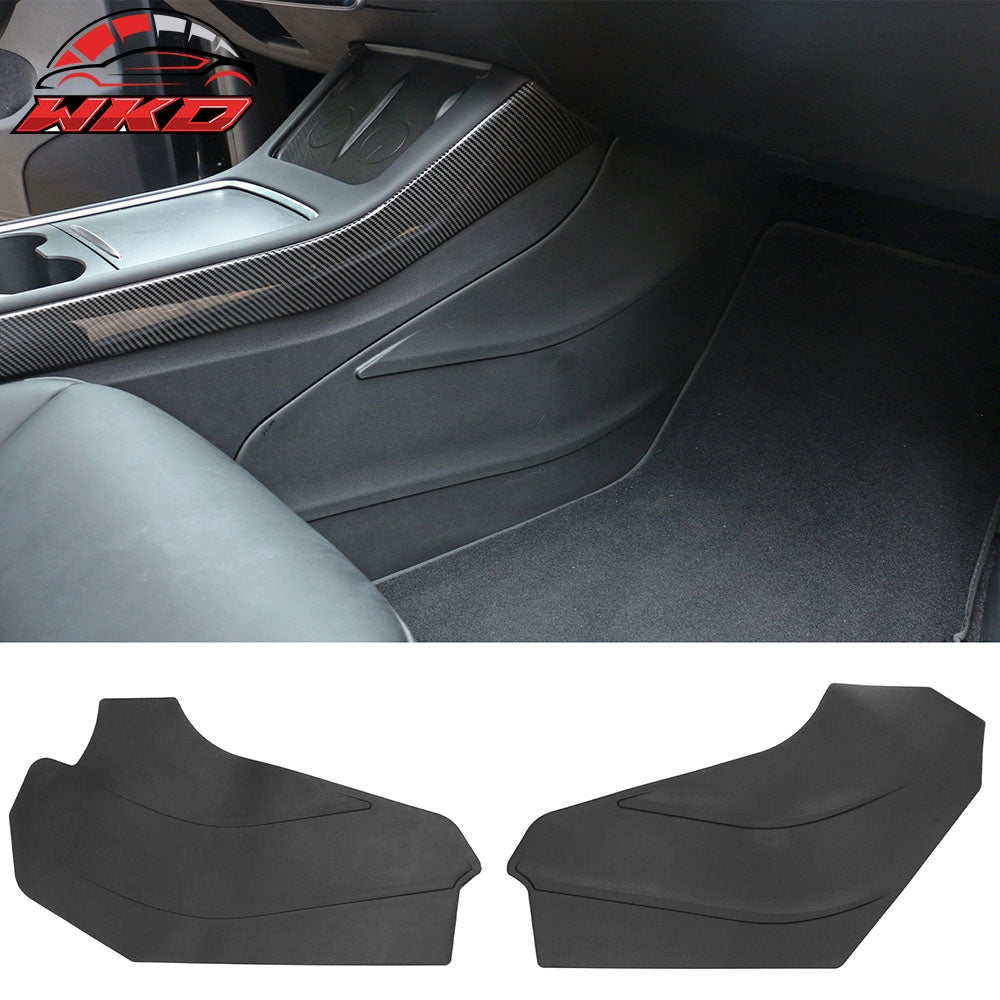 Fits 20-23 Tesla Model Y Black Central Control Side Anti-Kick Pads Injection TPE