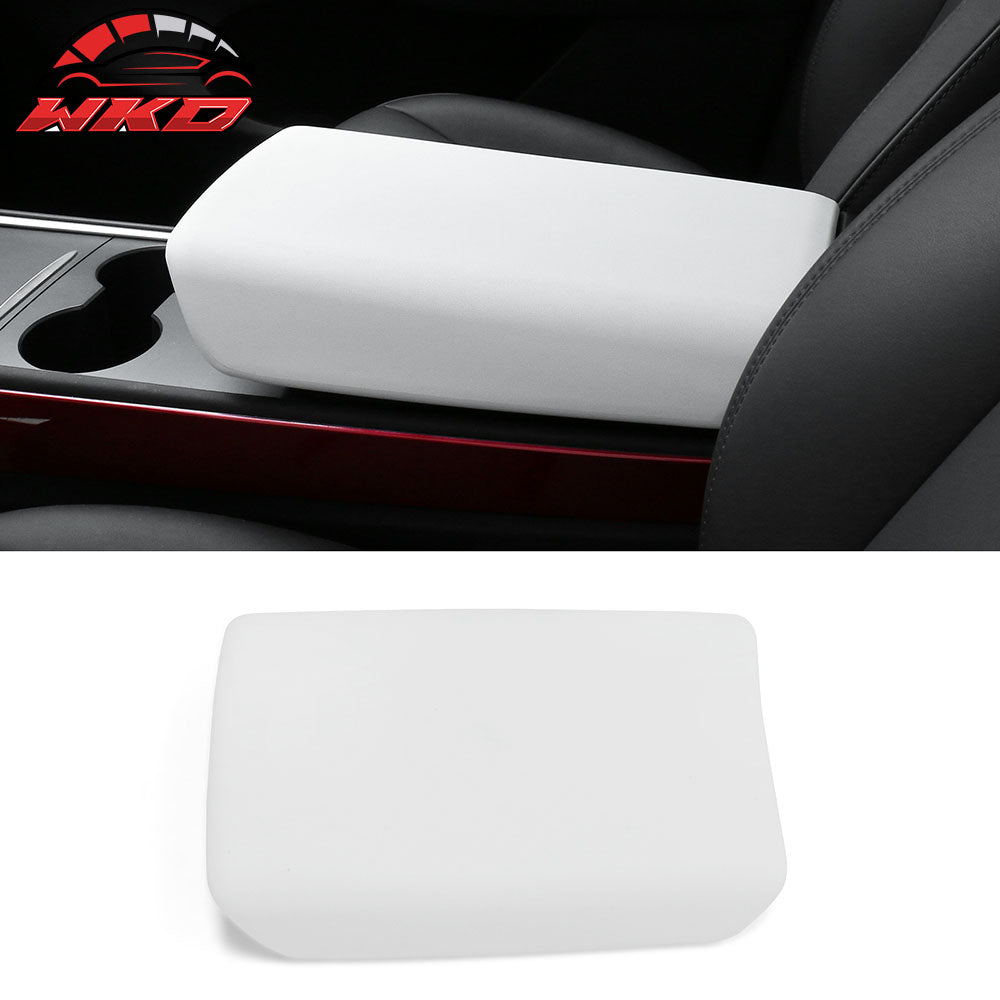 Fits 20-24 Tesla Model Y 17-23 Model 3 Center Console Armrest Cover White - TPE