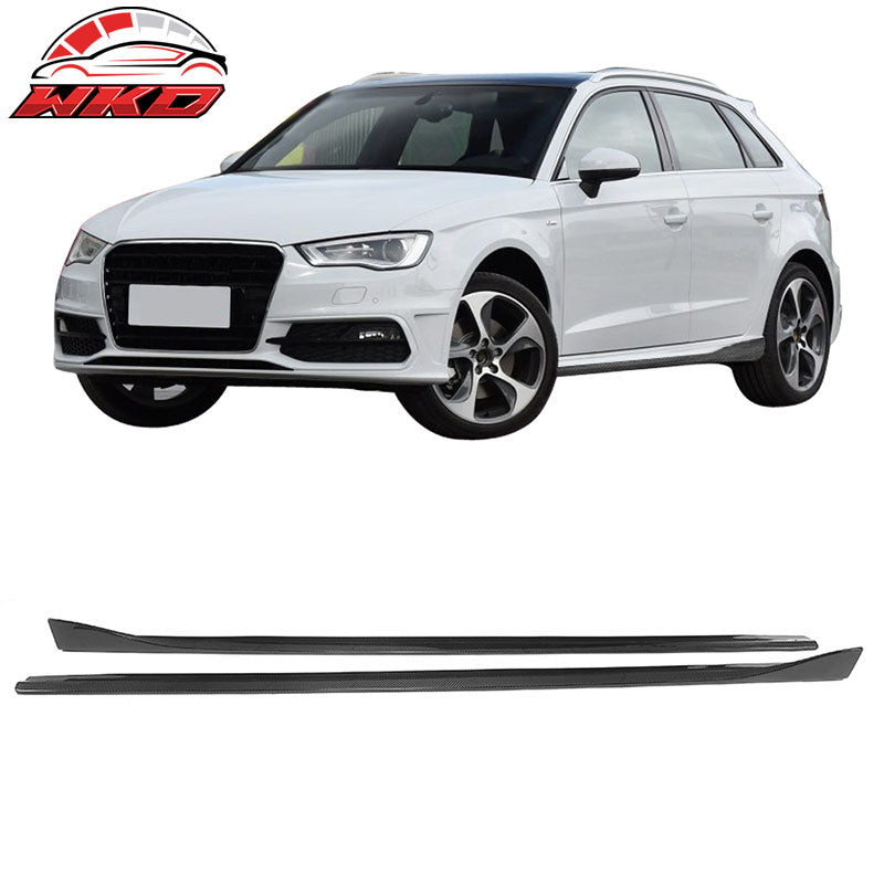 Fits 14-17 Audi A3 S-Line S3 Sportback Carbon Fiber Side Skirts
