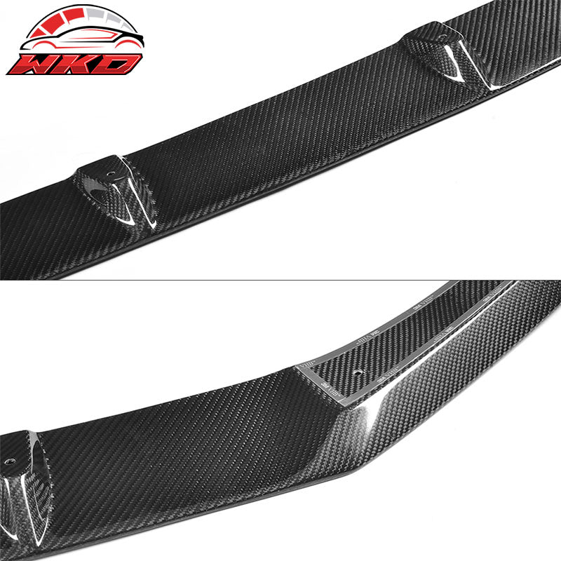 Fits 17-19 Audi A4 B9 Sedan JC Style Front Bumper Lip - Matte Carbon Fiber