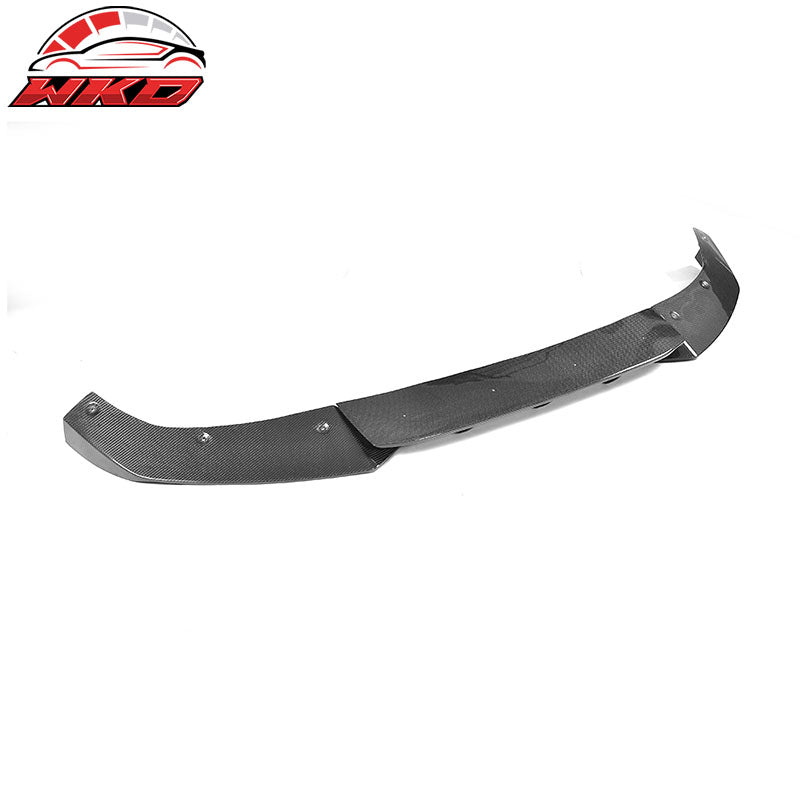 Fits 17-19 Audi A4 S4 B9 Sedan JC Style 3PCS Front Bumper Lip Matte Carbon Fiber