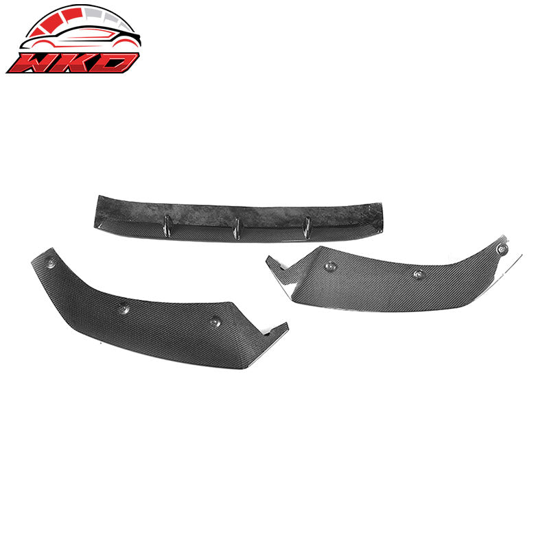 Fits 17-19 Audi A4 S4 B9 Sedan JC Style 3PCS Front Bumper Lip Carbon Fiber CF