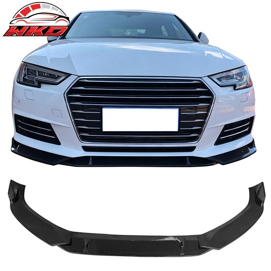 Wholesale 2017：C2018 Audi A4 Quattro B9 IKON Front Bumper Lip Spoiler Gloss Black PP - Wikond Auto