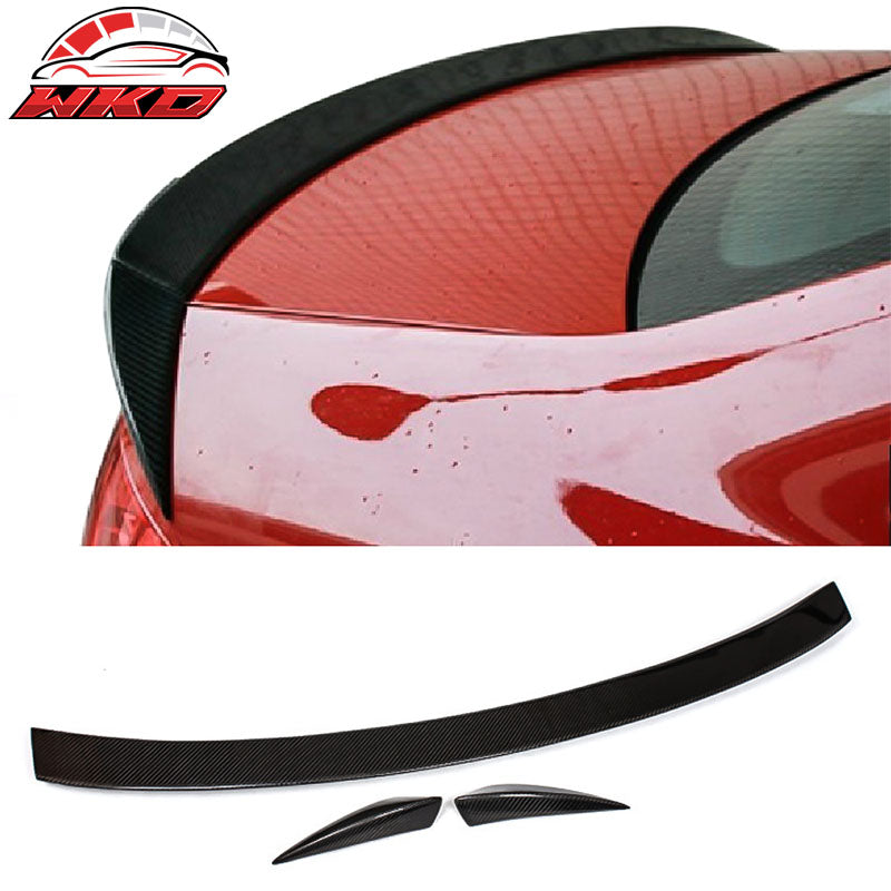 Fits 09-16 Audi A4 B8 Sedan ABT Style Trunk Spoiler Wing 3PC Matte Carbon Fiber