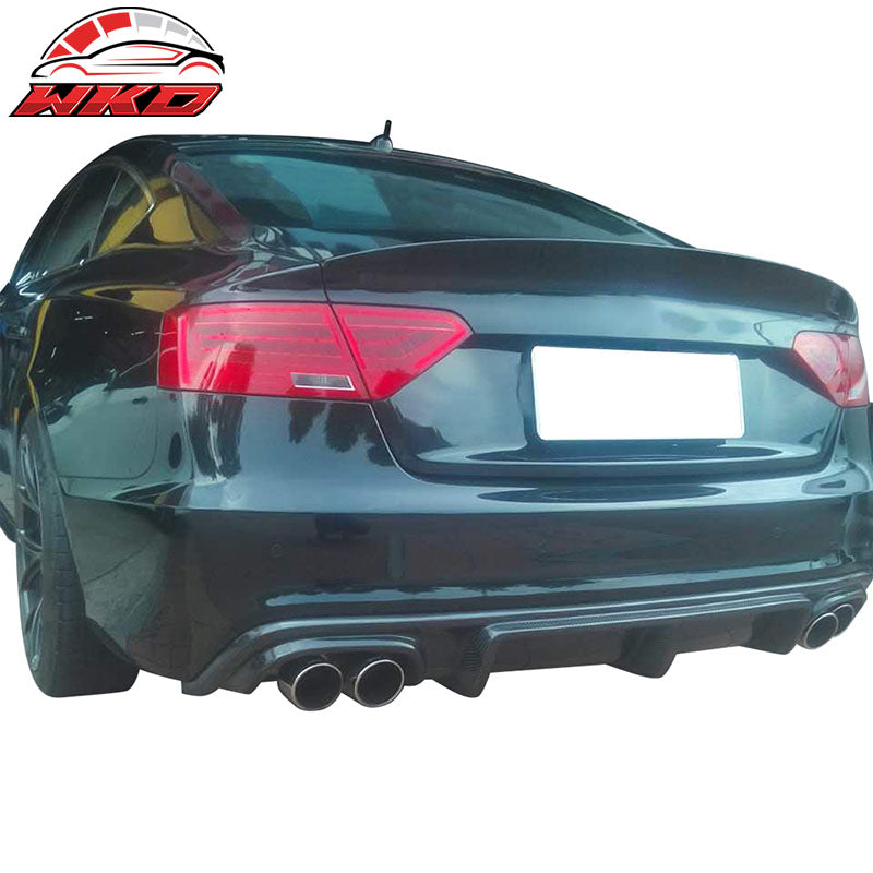 Fits 12-17 Audi A5 S5 Coupe OE Style Rear Bumper Lip Diffuser Matte Carbon Fiber