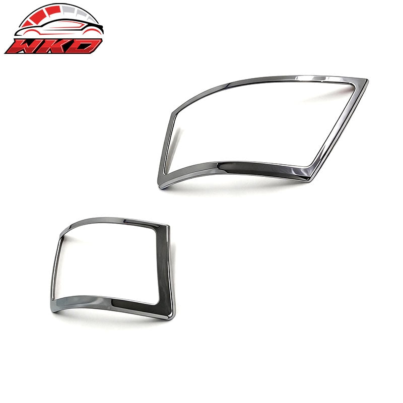Fits 05-08 Audi A6 4-Door Chrome Rear Tail Light Bezels Frame Trim ABS 2PCS Set
