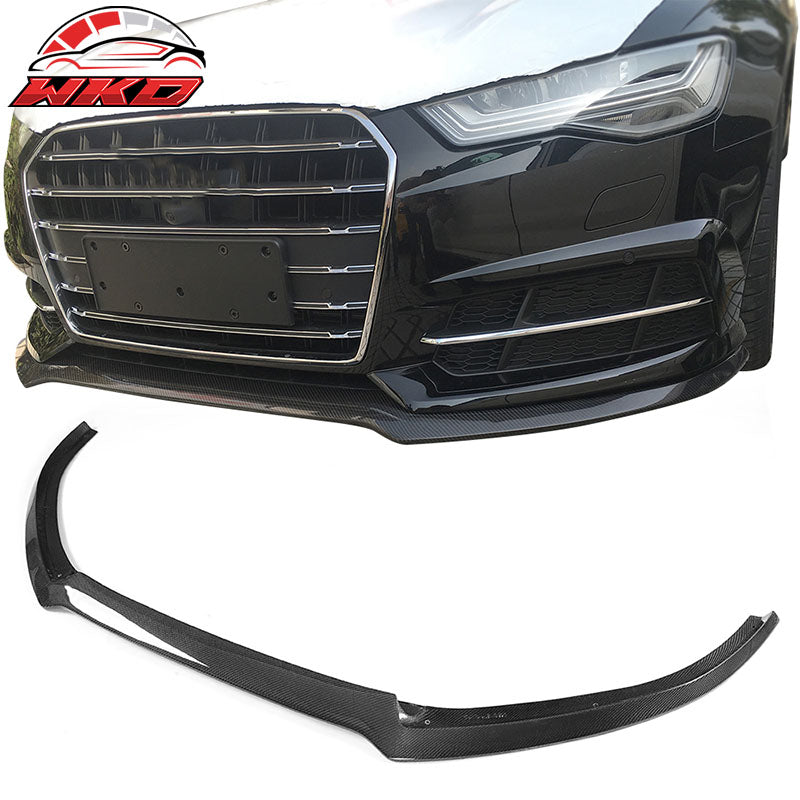 Fits 16-18 Audi A6 S6 C7 S-Line Carbon Fiber Front Bumper Lip