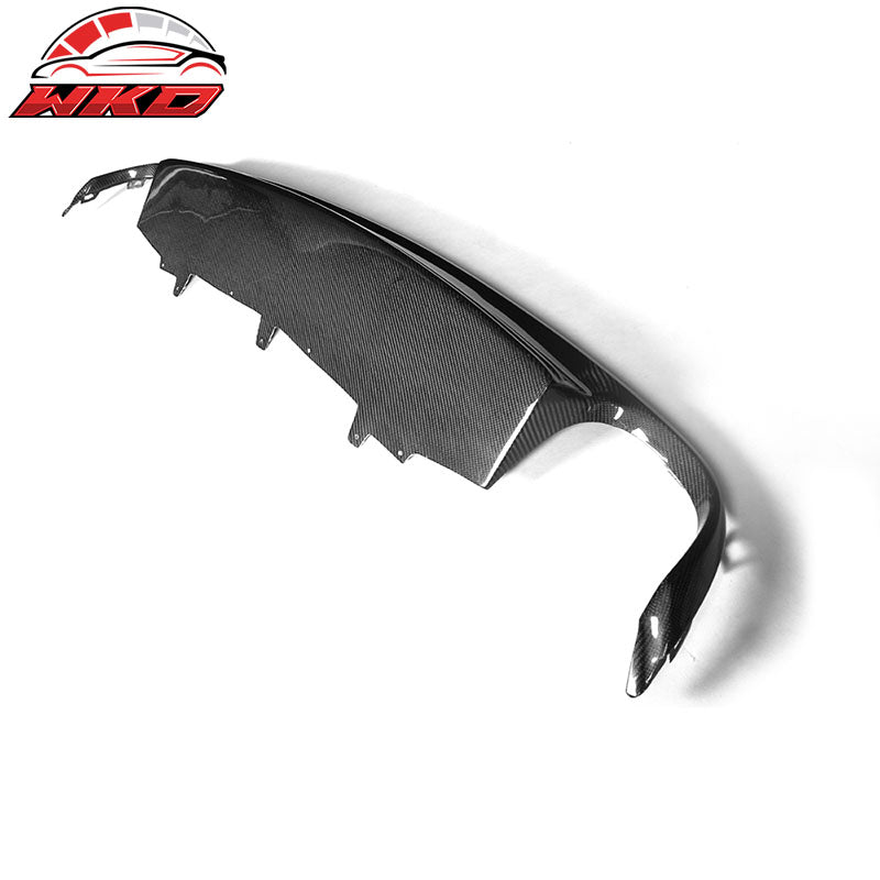 Fits 12-15 Audi A6 C7 Sedan S6 Style Rear Bumper Lip Diffuser Matte Carbon Fiber