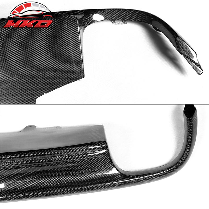 Fits 12-15 Audi A6 C7 Sedan S6 Style Rear Bumper Lip Diffuser Matte Carbon Fiber