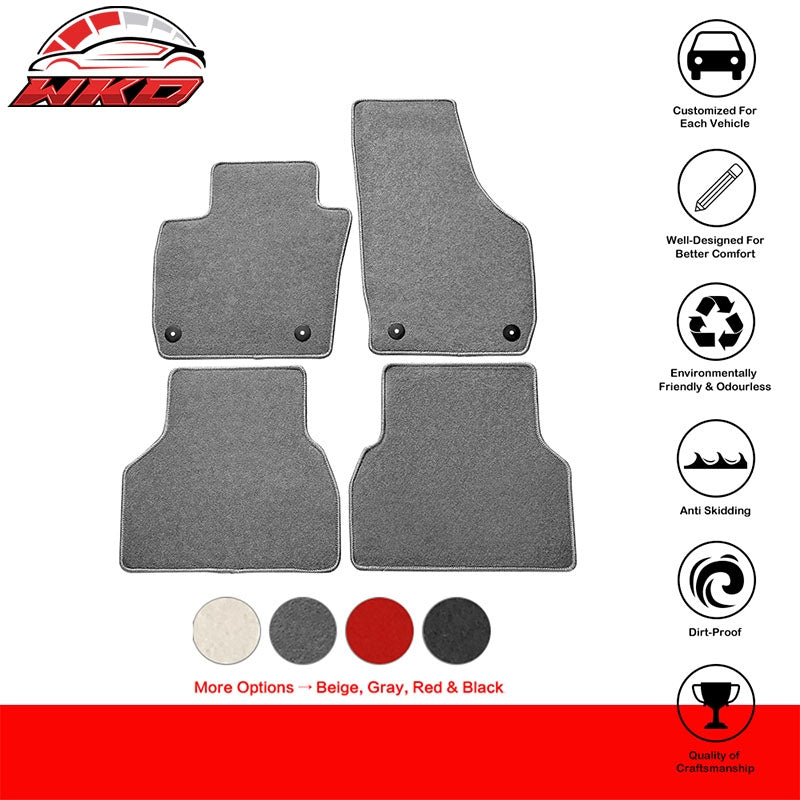 Fits 15-18 Audi Q3 4PCS Floor Mats Carpets Set Nylon Grey Gray