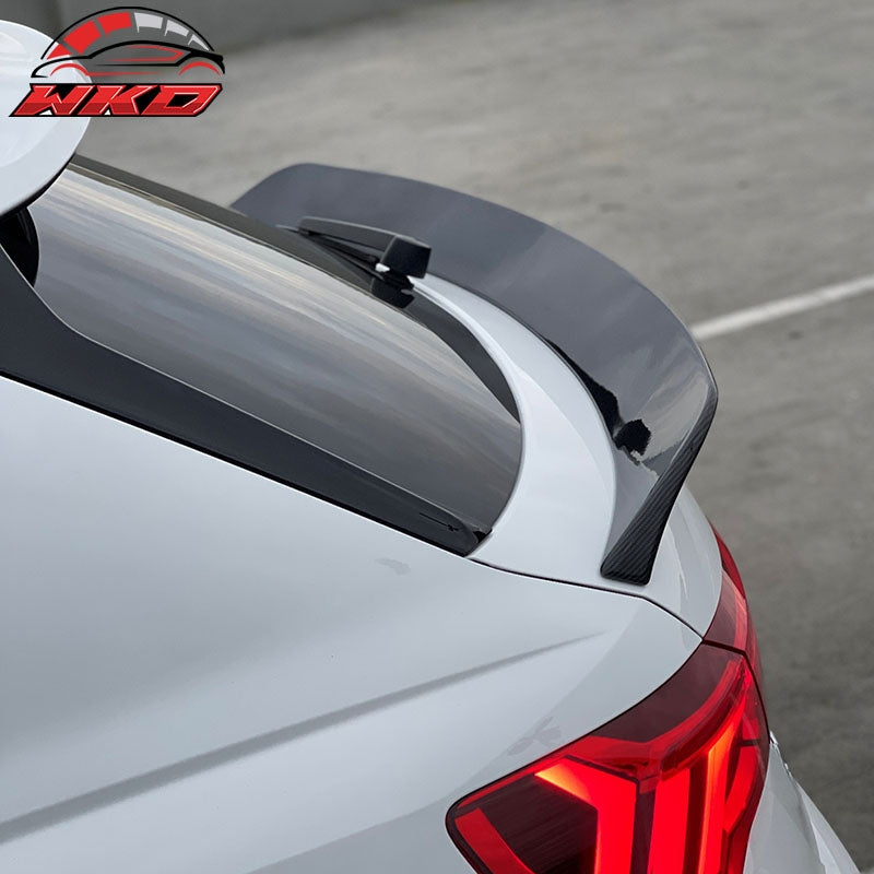 Fits 19-25 Audi Q3 IKON Style ABS Add-on Rear Trunk Spoiler Wing Lip Gloss Black