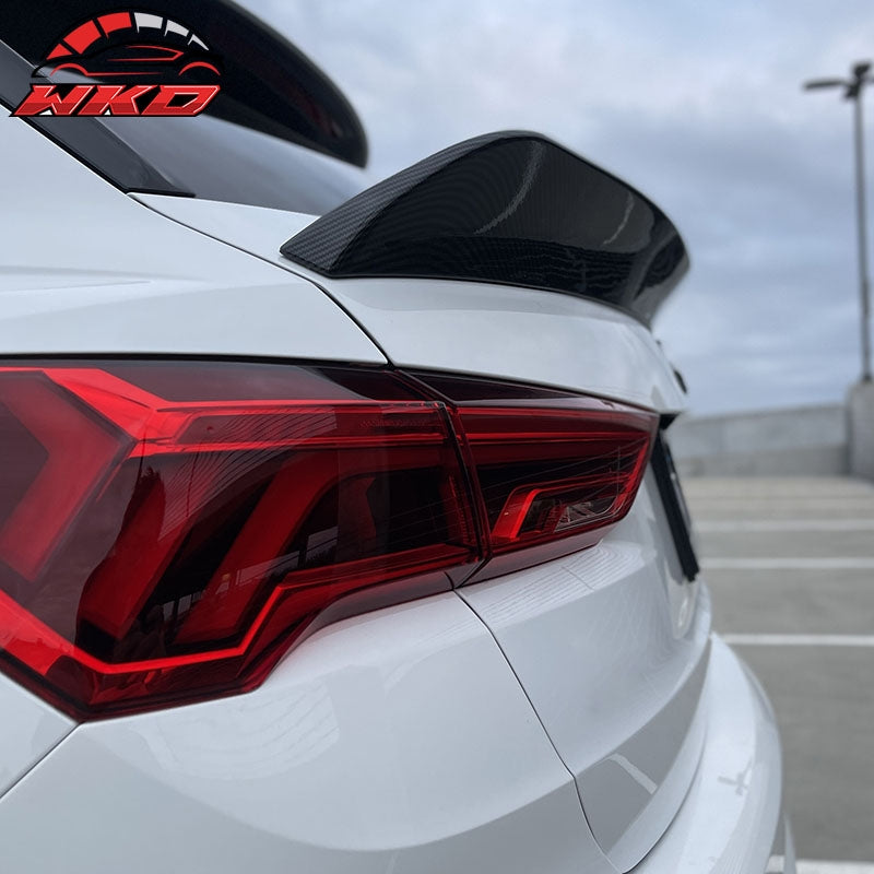 Fits 19-25 Audi Q3 IKON Style ABS Add-on Rear Trunk Spoiler Wing Lip Gloss Black