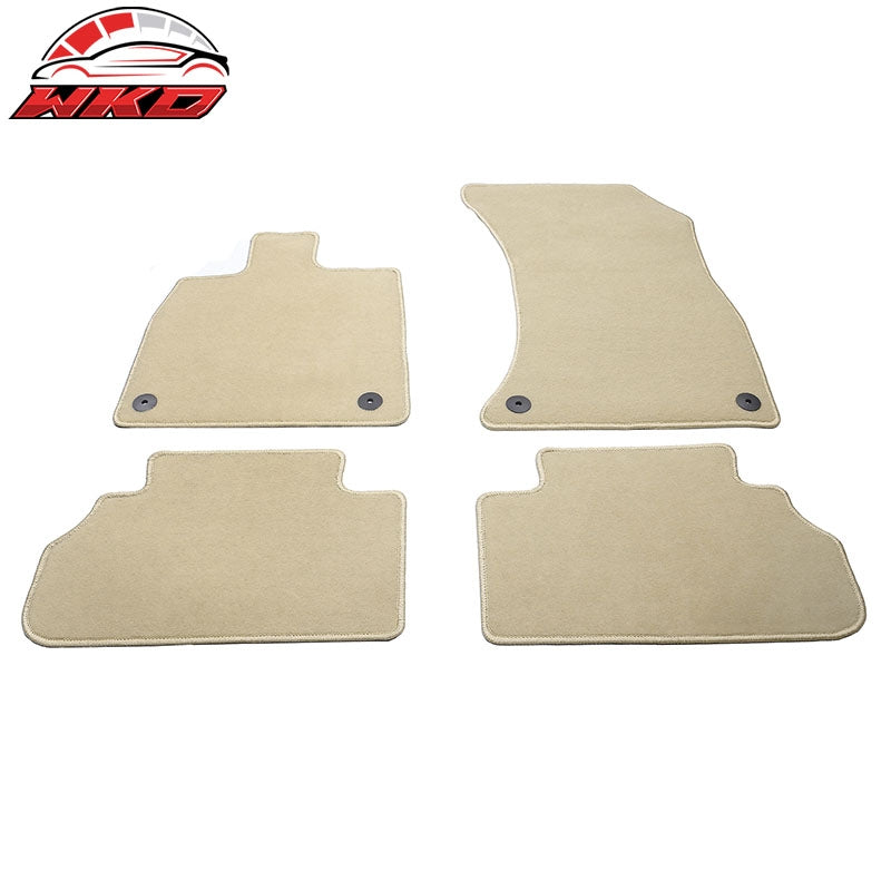 Fits 18-23 Audi Q5 80A Beige 1st 2nd Row Floor Mats Auto Carpets Nylon 4PC Set