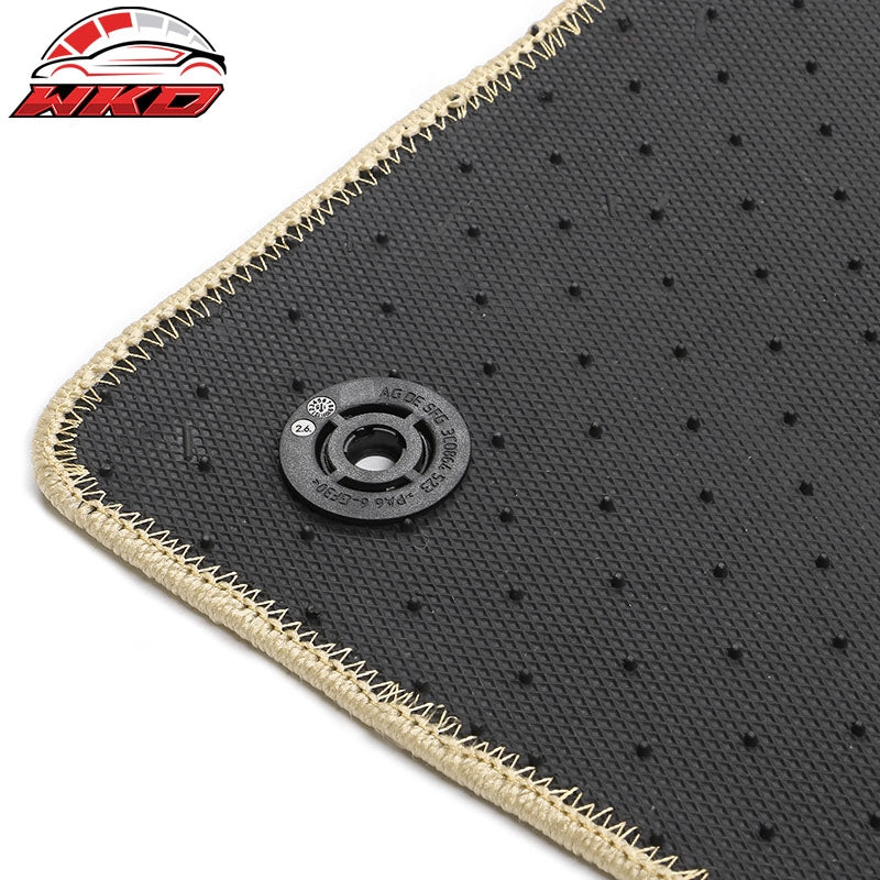 Fits 18-23 Audi Q5 80A Beige 1st 2nd Row Floor Mats Auto Carpets Nylon 4PC Set