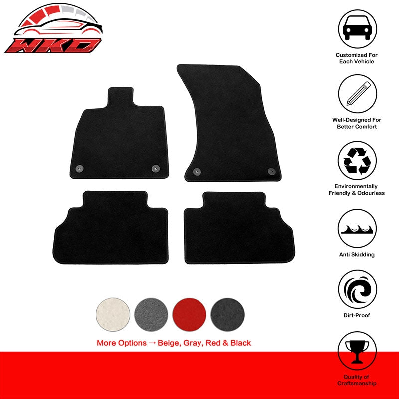 Fits 18-23 Audi Q5 80A Black 1st 2nd Row Floor Mats Auto Carpets Nylon 4PC Set