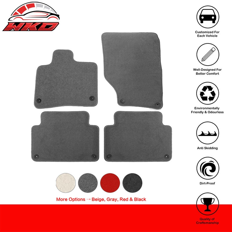 Fits 07-15 Audi Q7 Nylon Car Auto Floor Mats Liner Gray Front Rear Carpets Set