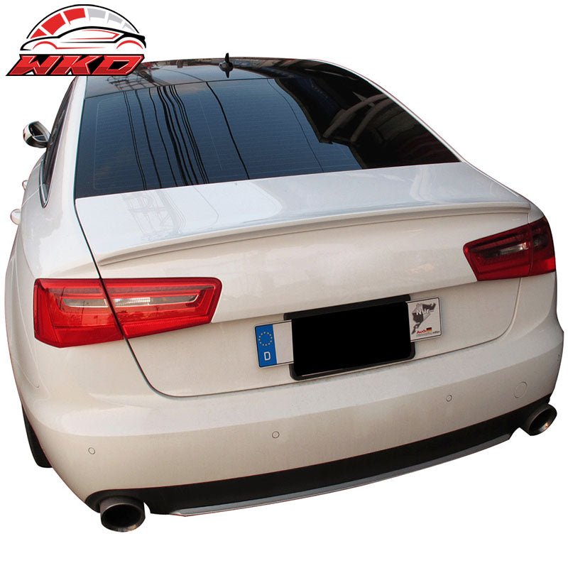 Fits 12-14 Audi A6 C7 Sedan DTO Style Rear Trunk Spoiler Wing Lip Unpainted ABS
