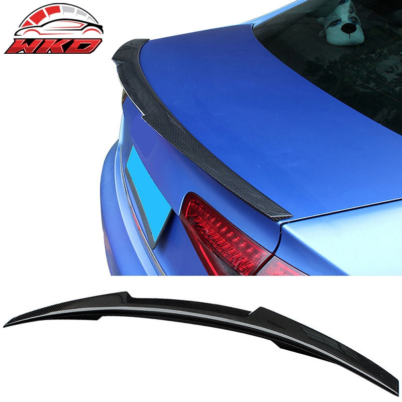 Fits 17-25 Audi A4 S4 M4 Style Rear Trunk Spoiler Wing Lip Matte Carbon Fiber
