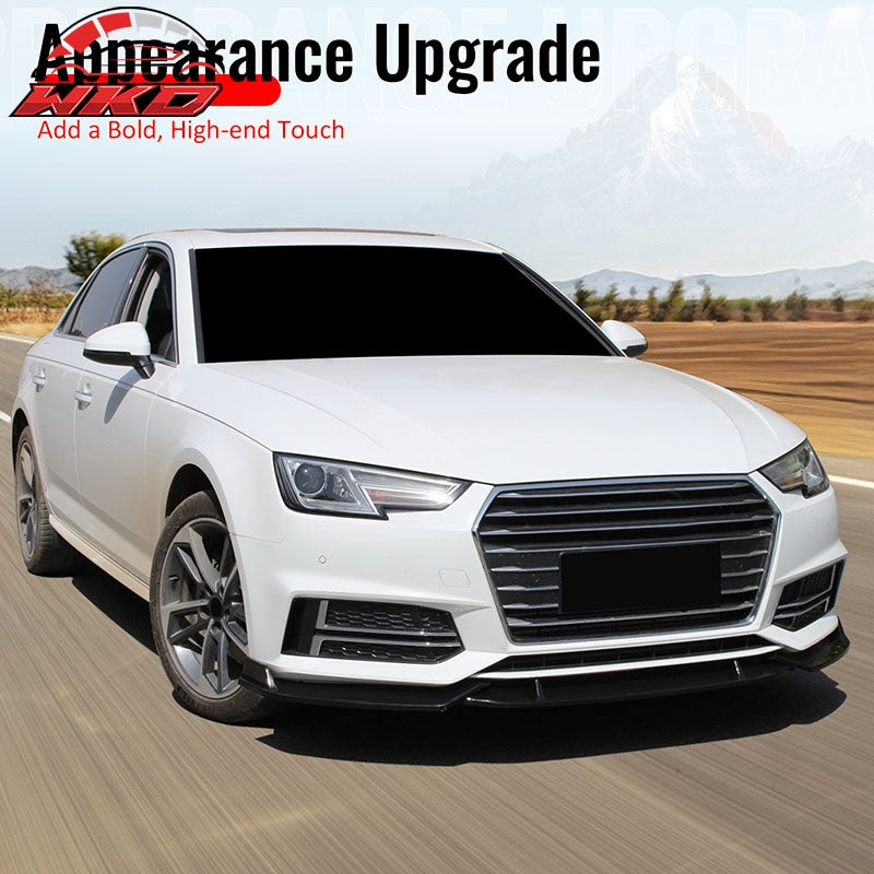 Fits 2017¨C2018 Audi S4 A4 Quattro B9 Front Bumper Lip Spoiler Carbon Fiber Print