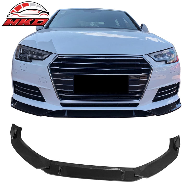 Wholesale For 2017：C2018 Audi S4 A4 Quattro B9 IKON Front Bumper Lip Spoiler Gloss Black PP - Wikond Auto