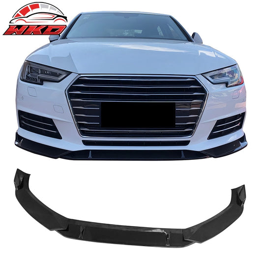 Wholesale For 2017：C2018 Audi S4 A4 Quattro B9 IKON Front Bumper Lip Spoiler Gloss Black PP - Wikond Auto