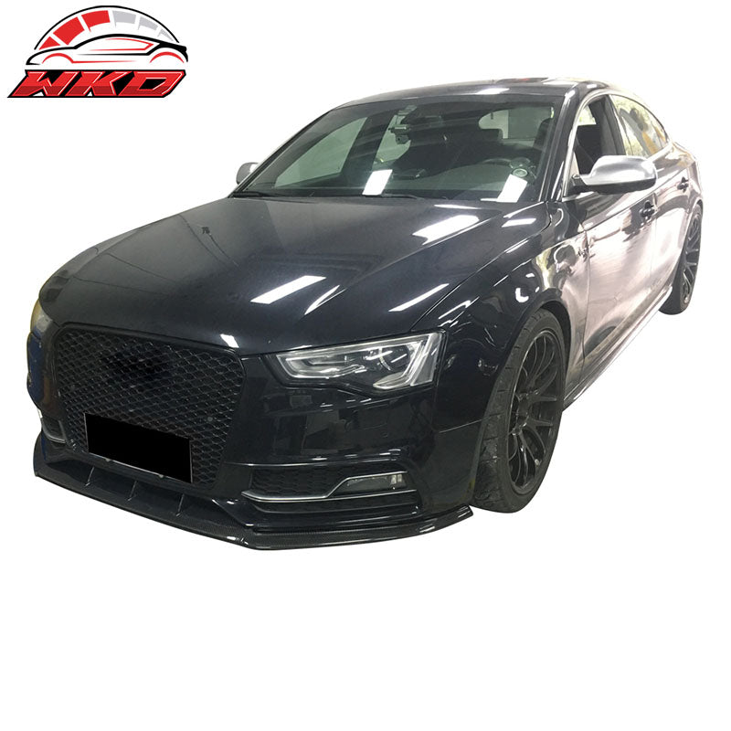Fits 13-16 Audi S5 8V Coupe JC Style Front Bumper Lip Spoiler Carbon Fiber CF