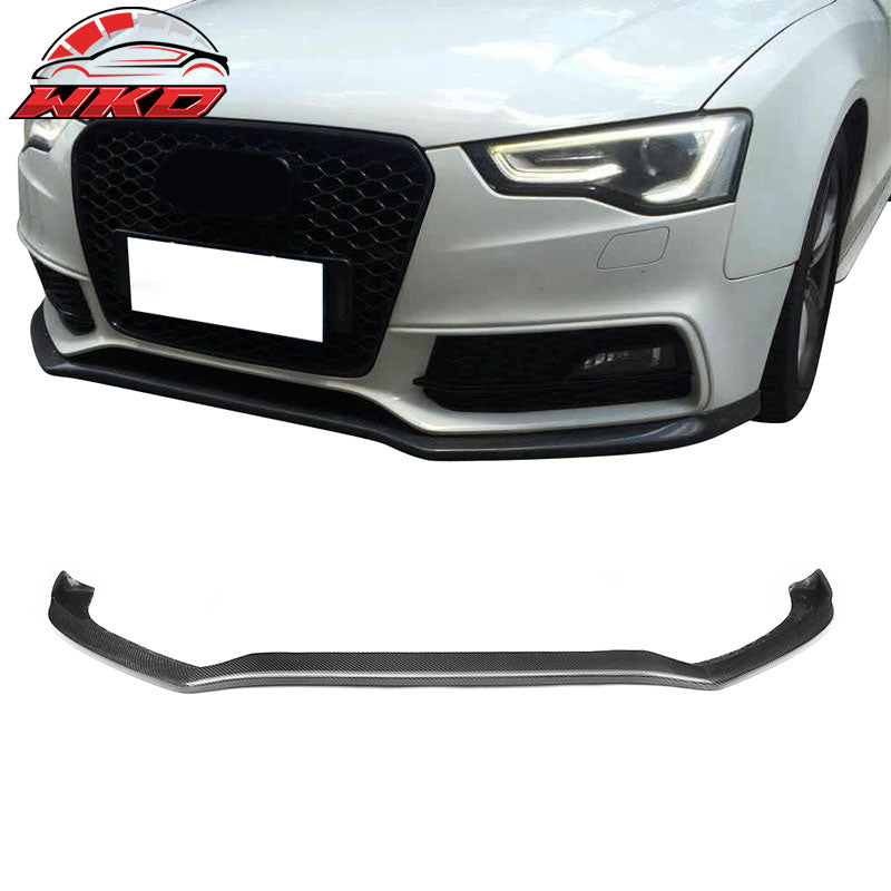 Fits 13-17 Audi S5 B8.5 Coupe DV Style Front Bumper Lip - Matte Carbon Fiber