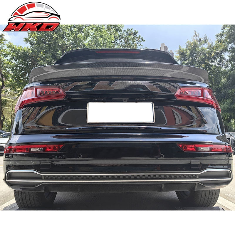 Fits 18-25 Audi SQ5 Q5 PHEV DuckBill ABS Add-on Trunk Spoiler Carbon Fiber Print
