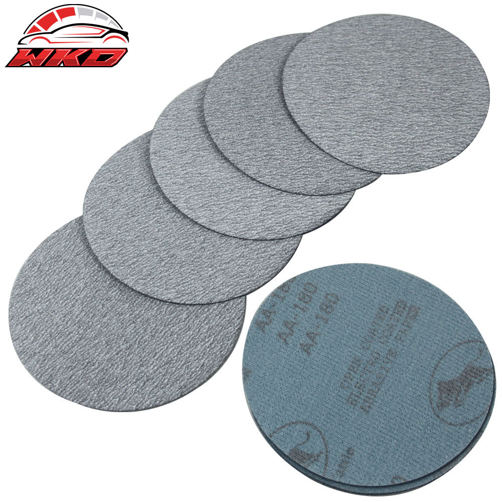 100PC 5Inch 127mm 180 Grit Auto Sanding Disc No Hole Sandpaper Sheets Sand Paper
