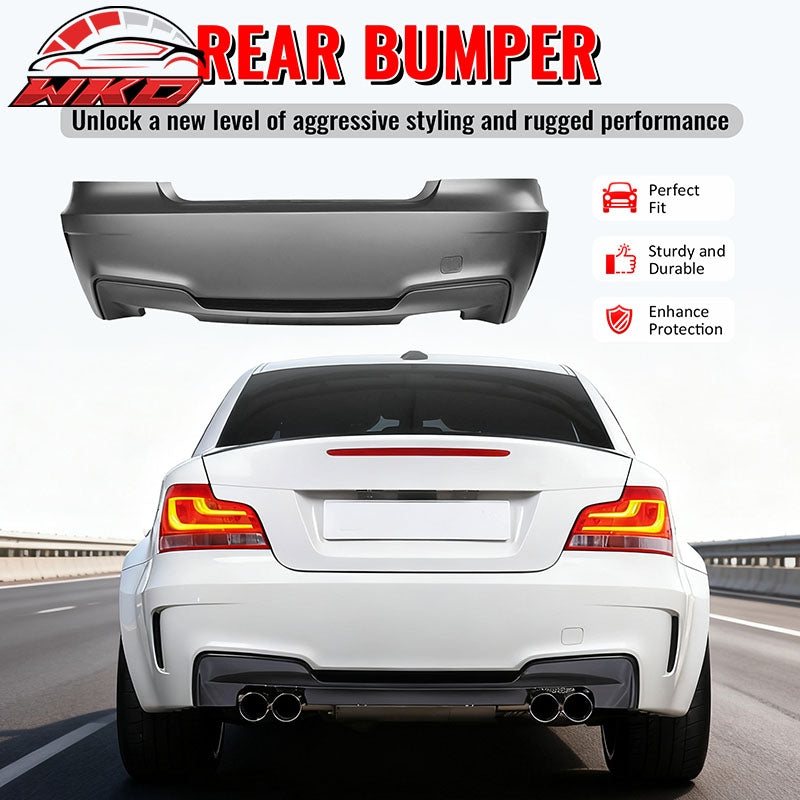 Fits 07-13 BMW 1-Series E82 Coupe E88 1M Style Rear Bumper Cover Replacement PP