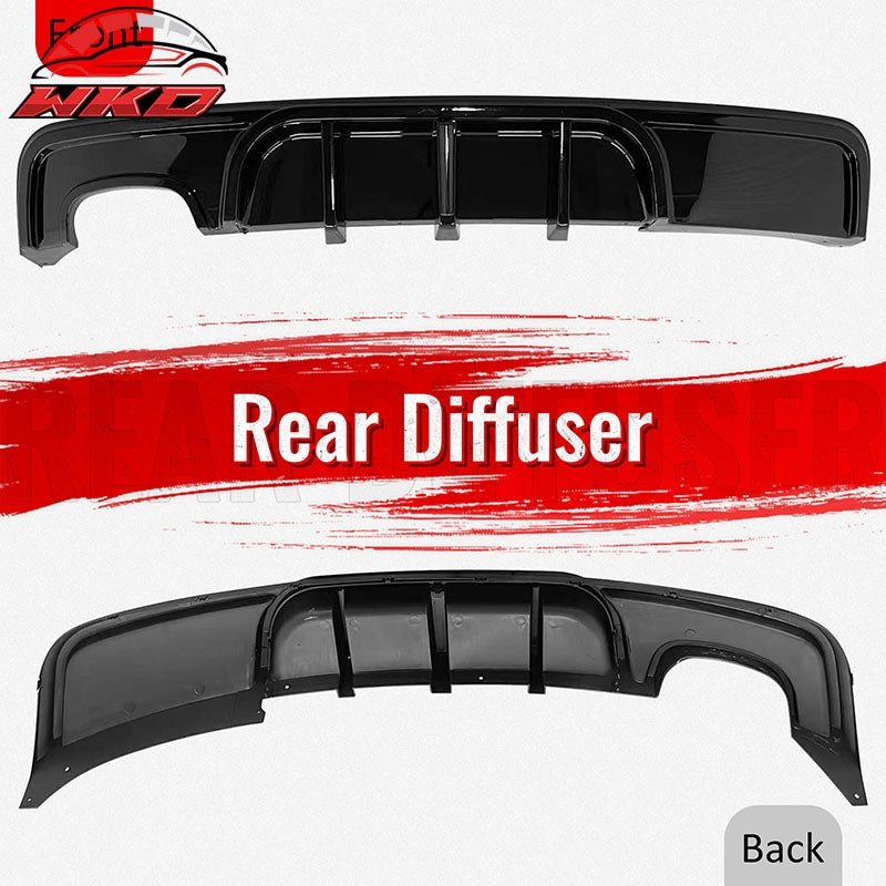 Fits 08-13 BMW 1-Series E82 E88 M Performance Rear Diffuser W/ LED Gloss Black