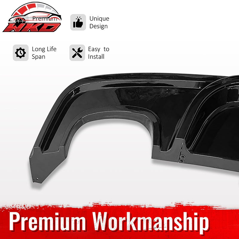 Fits 08-13 BMW 1-Series E82 E88 M Performance Rear Diffuser W/ LED Gloss Black