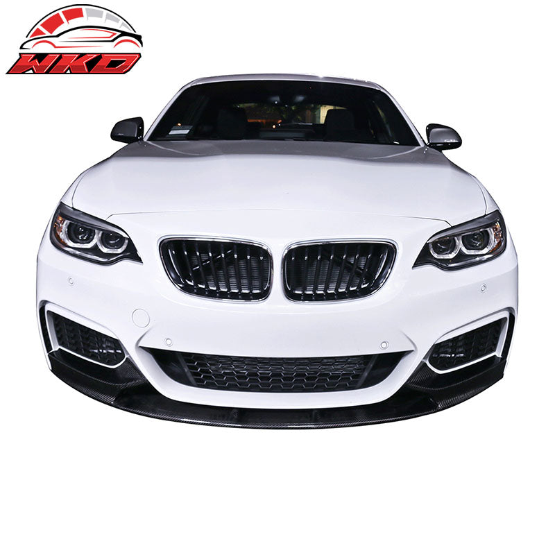 Fits 14-21 BMW F22 2 Series M Sport P Style Front Bumper Lip Matte Carbon Fiber