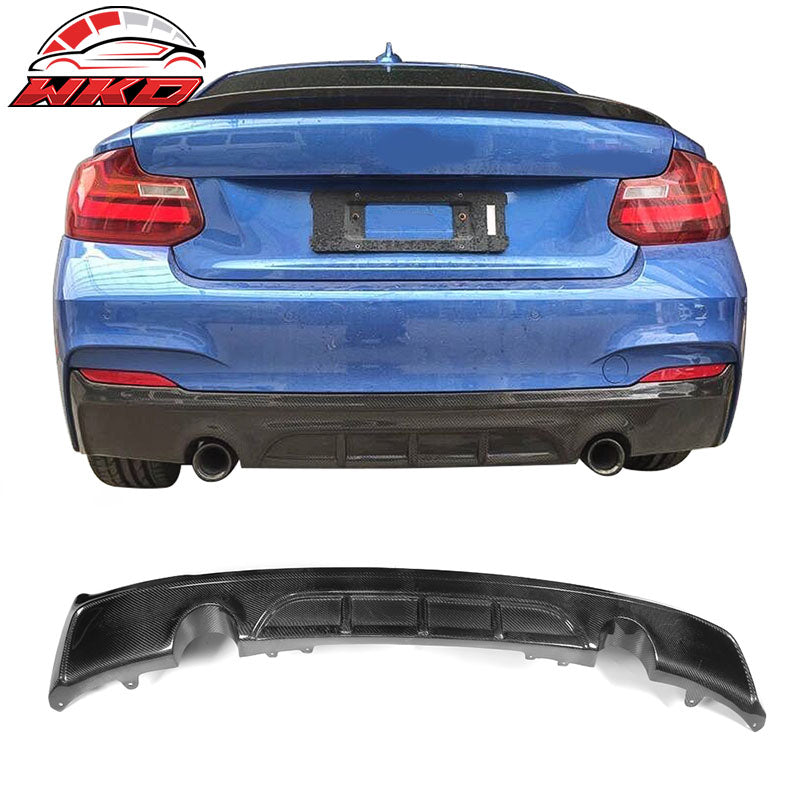 Fits 14-21 BMW F22 2 Series MP Style Rear Bumper Lip Diffuser Matte Carbon Fiber