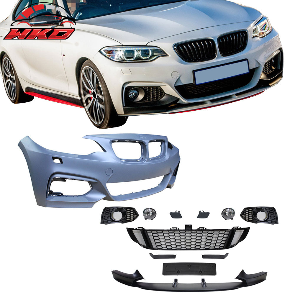 Fits 14-21 BMW F22 F23 2-Series MP Style Front Bumper Cover Kits W/Fog Lights