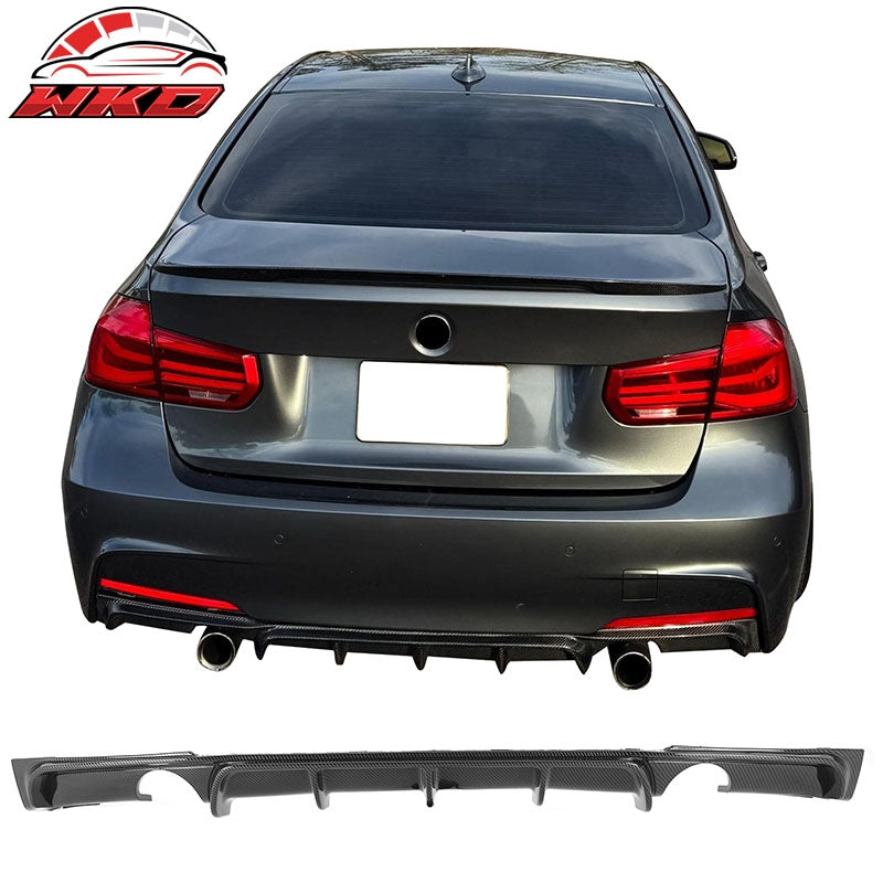 Wholesale For 12-18 BMW 3 Series F30 F31 Carbon Fiber Look Rear Diffuser Dual Side Exhaust