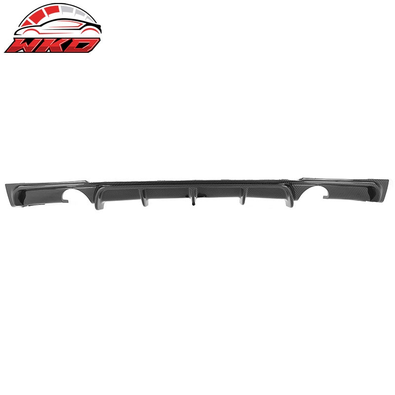 For 12-18 BMW 3 Series F30 F31 Carbon Fiber Look Rear Diffuser Dual Side Exhaust